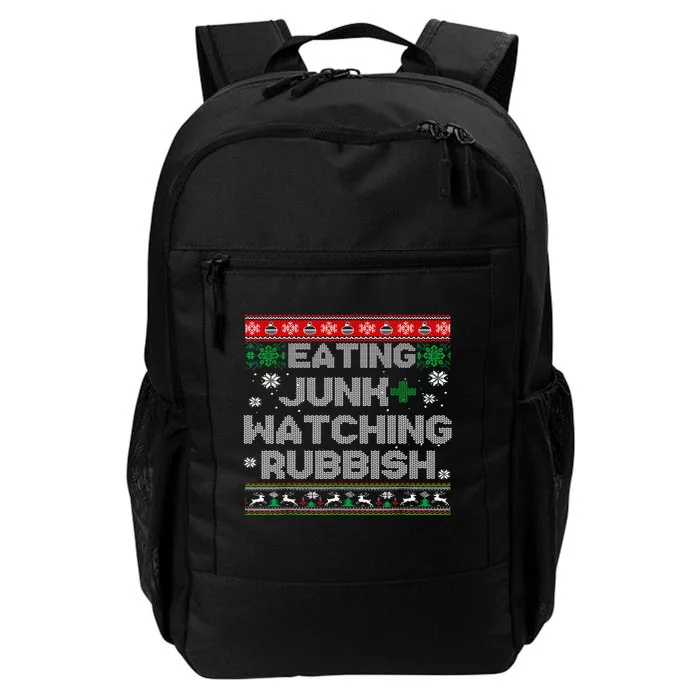 Eating Junk And Watching Rubbish Ugly Christmas Sweaters Daily Commute Backpack