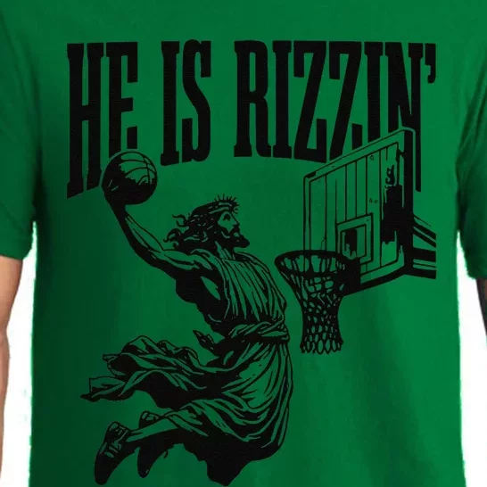 Easter Jesus Basketball He Is Rizzen Pajama Set