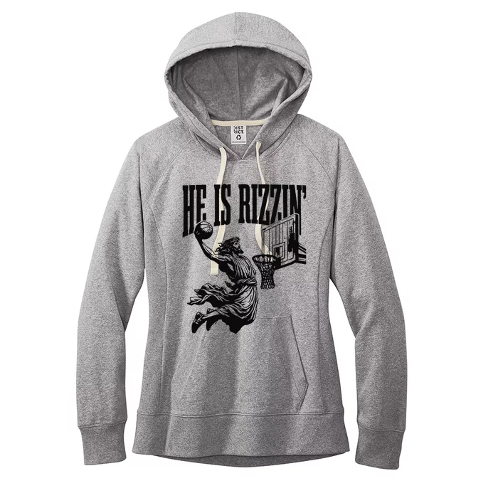 Easter Jesus Basketball He Is Rizzen Women's Fleece Hoodie