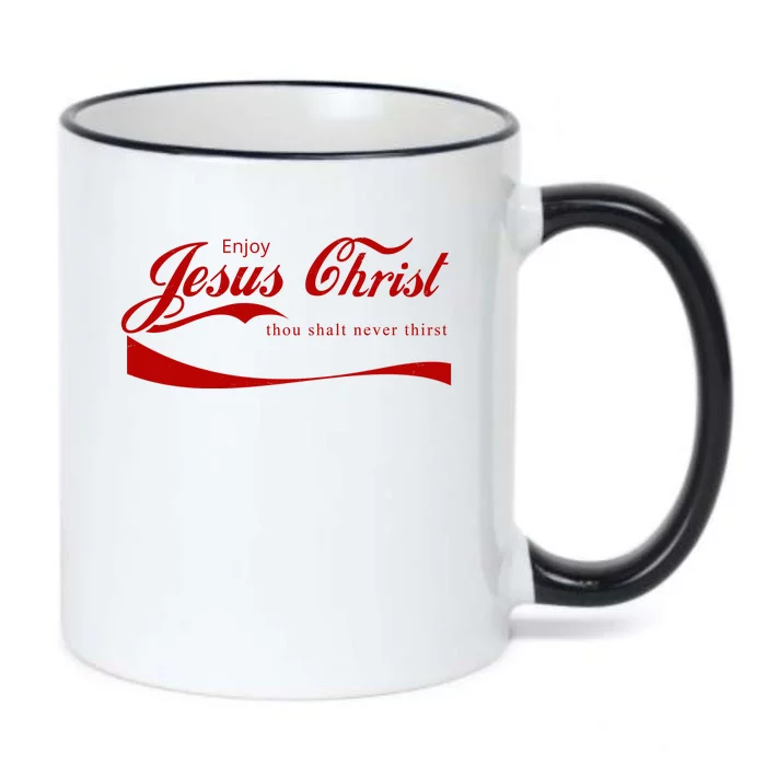 Enjoy Jesus Christ Thou Shalt Never Thirst Black Color Changing Mug