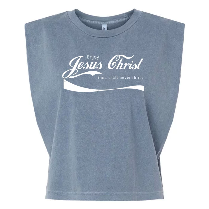 Enjoy Jesus Christ Thou Shalt Never Thirst Garment-Dyed Women's Muscle Tee