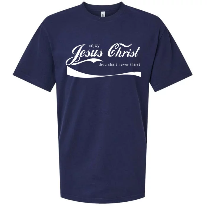 Enjoy Jesus Christ Thou Shalt Never Thirst Sueded Cloud Jersey T-Shirt