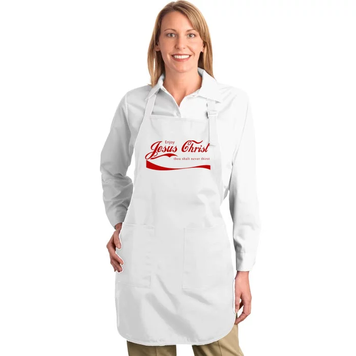 Enjoy Jesus Christ Thou Shalt Never Thirst Full-Length Apron With Pocket