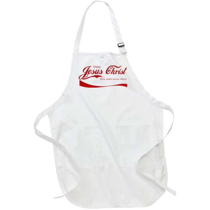 Enjoy Jesus Christ Thou Shalt Never Thirst Full-Length Apron With Pocket