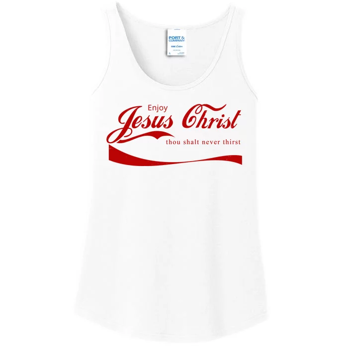 Enjoy Jesus Christ Thou Shalt Never Thirst Ladies Essential Tank