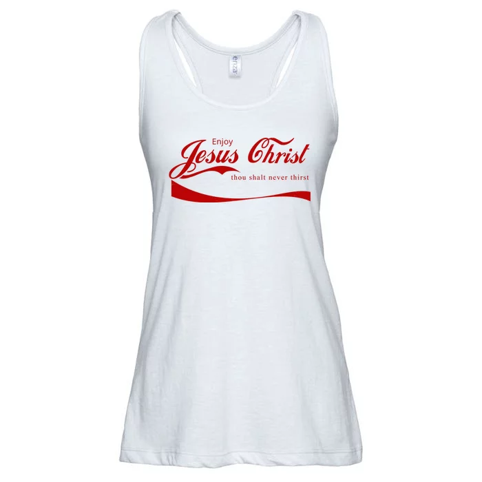 Enjoy Jesus Christ Thou Shalt Never Thirst Ladies Essential Flowy Tank