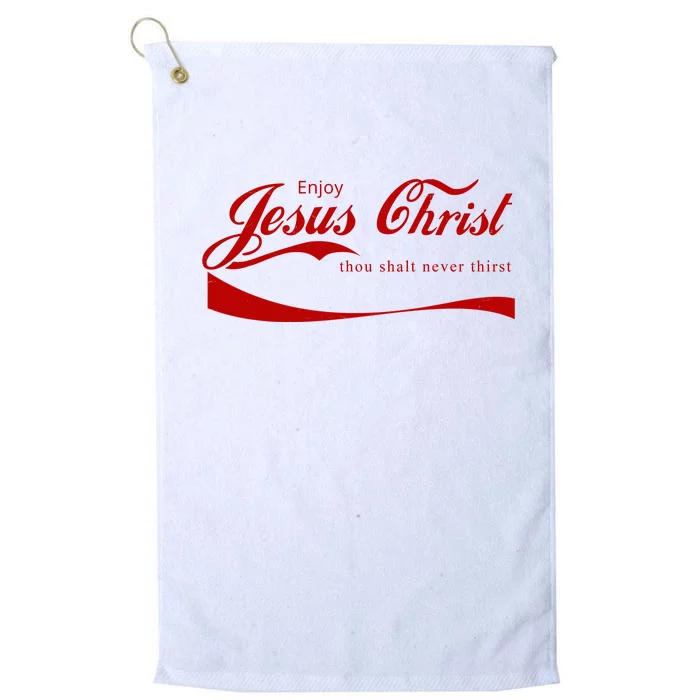 Enjoy Jesus Christ Thou Shalt Never Thirst Platinum Collection Golf Towel