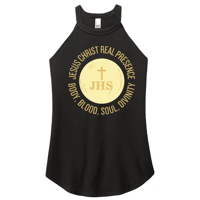 Eucharist Jesus Christ Presence Body Blood Soul Divinity Women’s Perfect Tri Rocker Tank