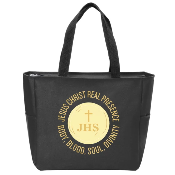 Eucharist Jesus Christ Presence Body Blood Soul Divinity Zip Tote Bag