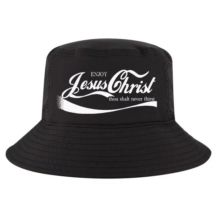 Enjoy Jesus Christ Thou Shall Never Thirst Cool Comfort Performance Bucket Hat