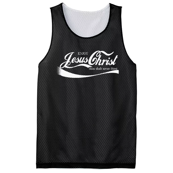 Enjoy Jesus Christ Thou Shall Never Thirst Mesh Reversible Basketball Jersey Tank