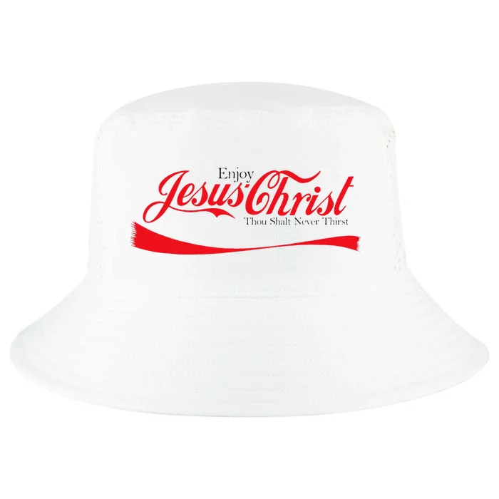 Enjoy Jesus Christ Thou Shalt Never Thirst Funny Religious Cool Comfort Performance Bucket Hat