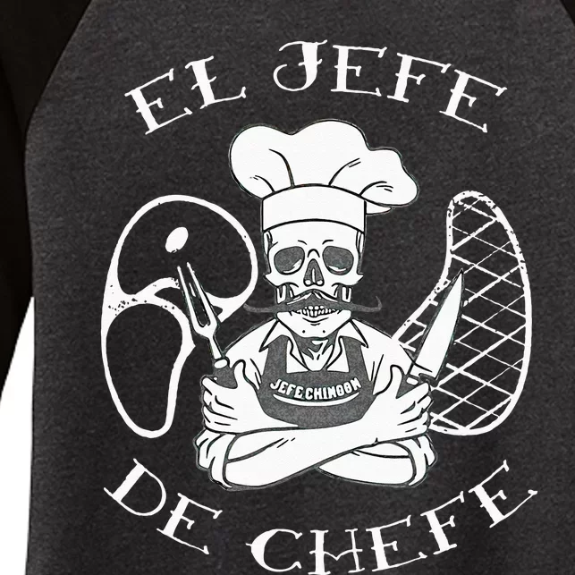 El Jefe De Chefe Funny Mexican Dad Boss Latino Women's Tri-Blend 3/4-Sleeve Raglan Shirt