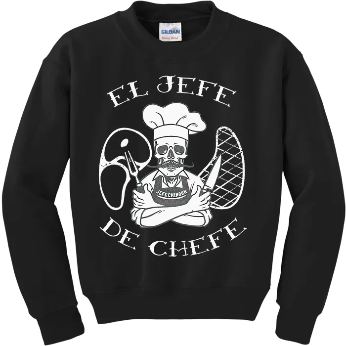 El Jefe De Chefe Funny Mexican Dad Boss Latino Kids Sweatshirt