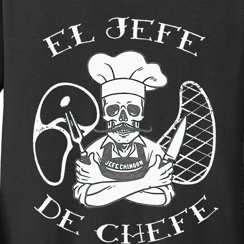 El Jefe De Chefe Funny Mexican Dad Boss Latino Kids Long Sleeve Shirt