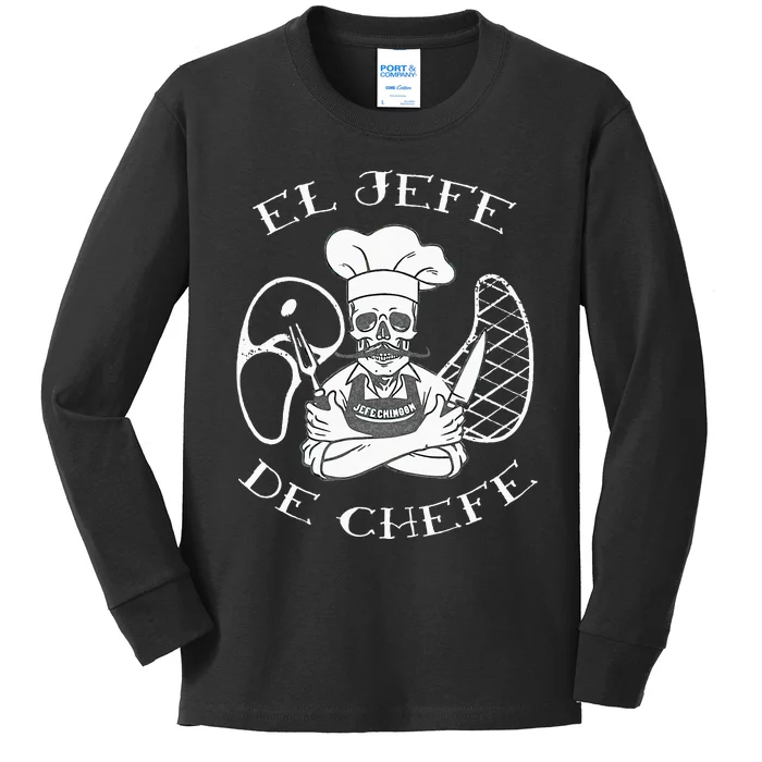 El Jefe De Chefe Funny Mexican Dad Boss Latino Kids Long Sleeve Shirt