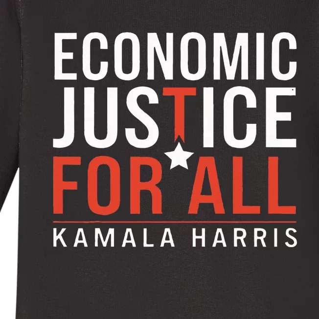 Economic Justice For All Kamala Harris Baby Long Sleeve Bodysuit