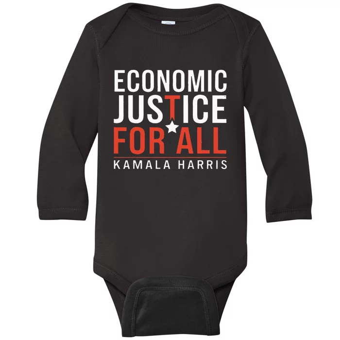 Economic Justice For All Kamala Harris Baby Long Sleeve Bodysuit