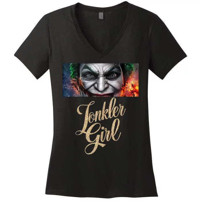 Evil Jonkler Girl Gift For Halloween Evil Jonkler Women's V-Neck T-Shirt