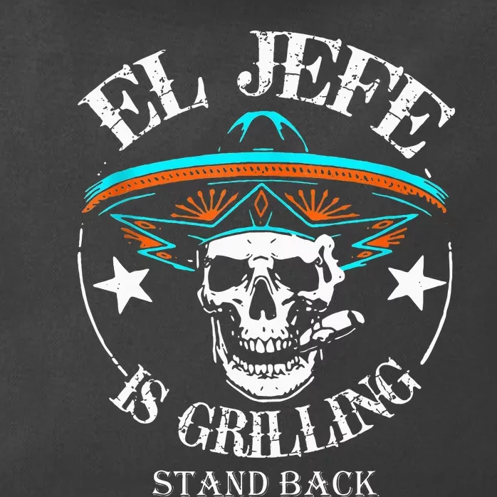 El Jefe Grilling Stand Back Funny Mexican Dad Playera Zip Tote Bag