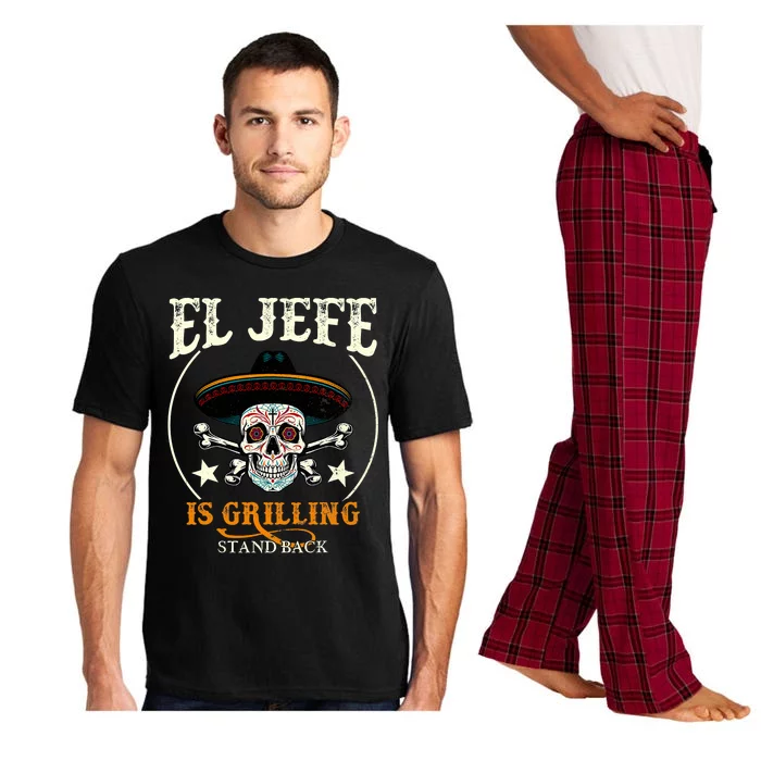 El Jefe Grilling Stand Back Funny Mexican Dad Playera Pajama Set