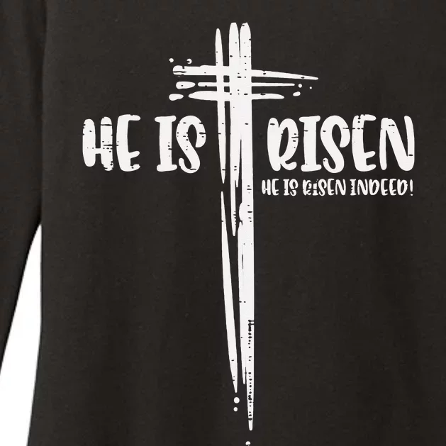 Easter Jesus He Is Risen Indeed Religious Christian Womens CVC Long Sleeve Shirt