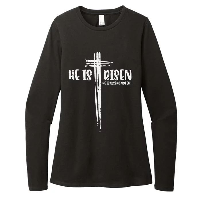 Easter Jesus He Is Risen Indeed Religious Christian Womens CVC Long Sleeve Shirt