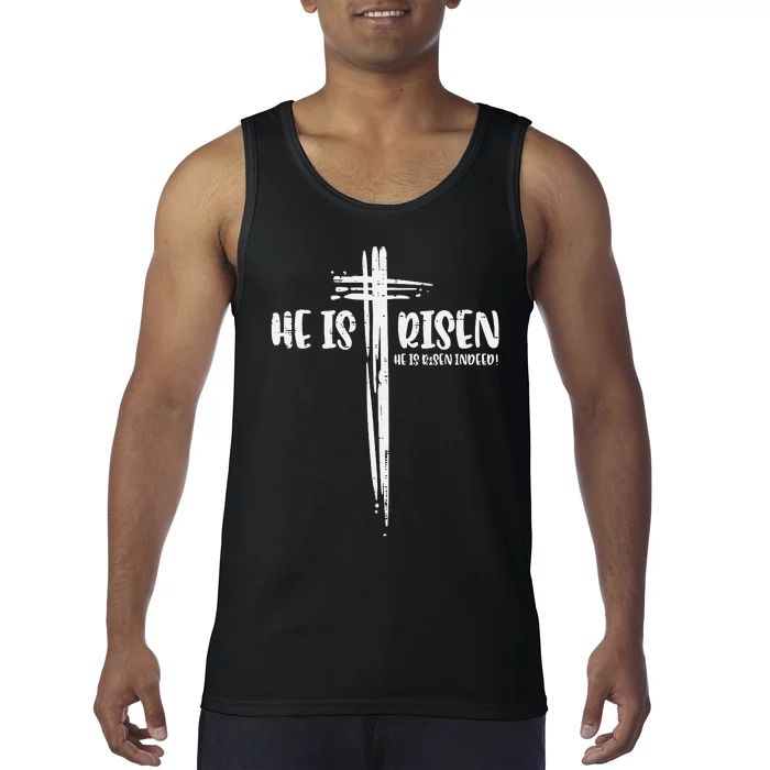 Easter Jesus He Is Risen Indeed Religious Christian Tank Top