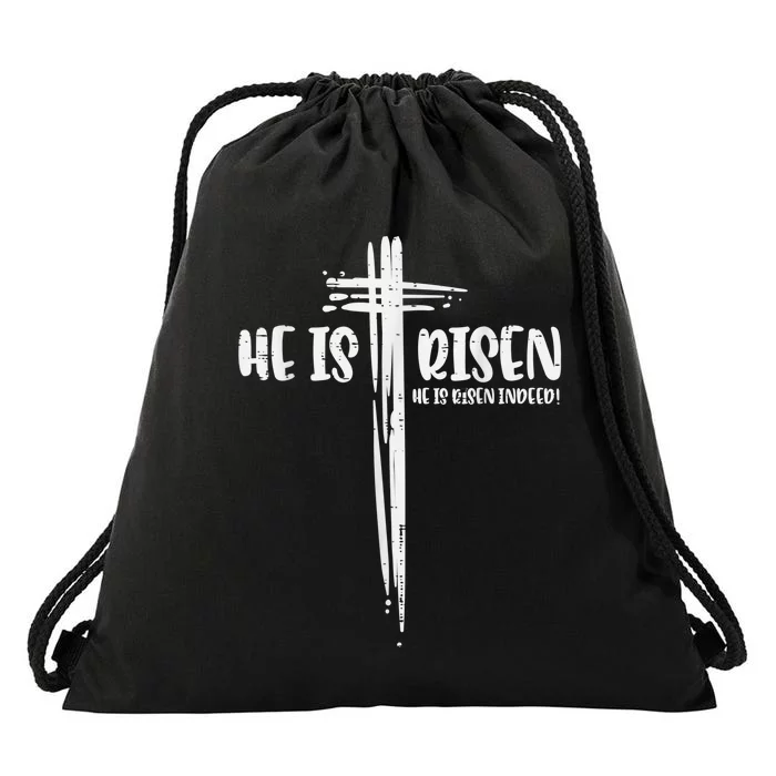 Easter Jesus He Is Risen Indeed Religious Christian Wo Drawstring Bag