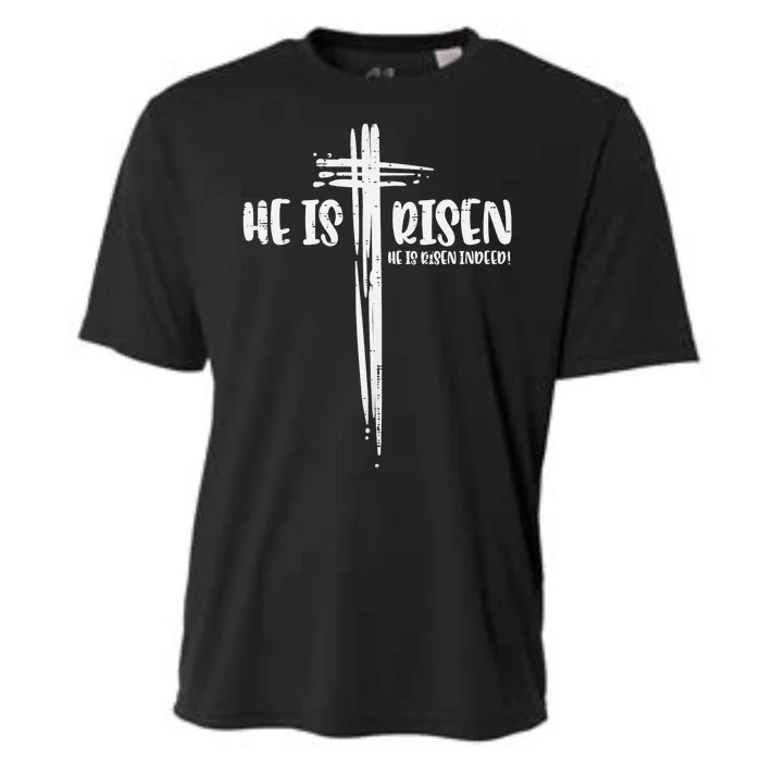 Easter Jesus He Is Risen Indeed Religious Christian Cooling Performance Crew T-Shirt