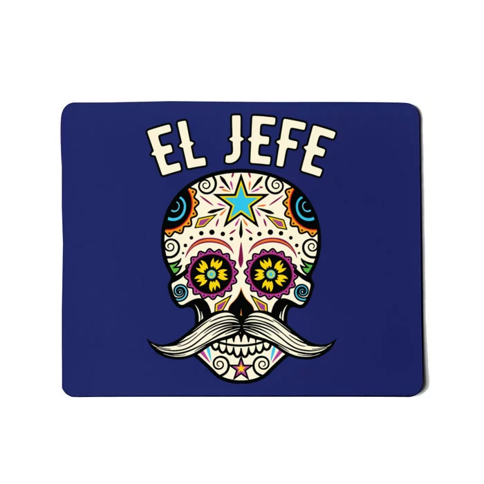 El Jefe Mexican Boss Sugar Skull Day Of The Dead Mousepad