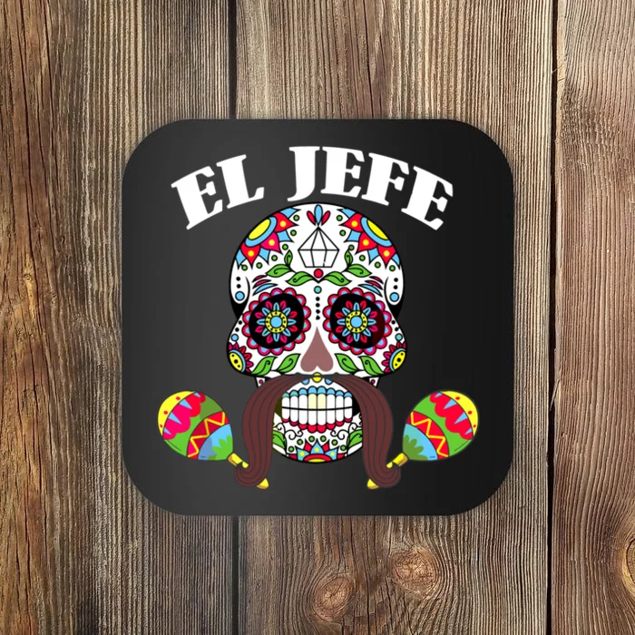 El Jefe Mexican Boss Sugar Skull Day Of The Dead Coaster