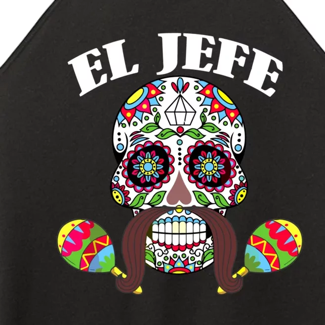 El Jefe Mexican Boss Sugar Skull Day Of The Dead Women’s Perfect Tri Rocker Tank