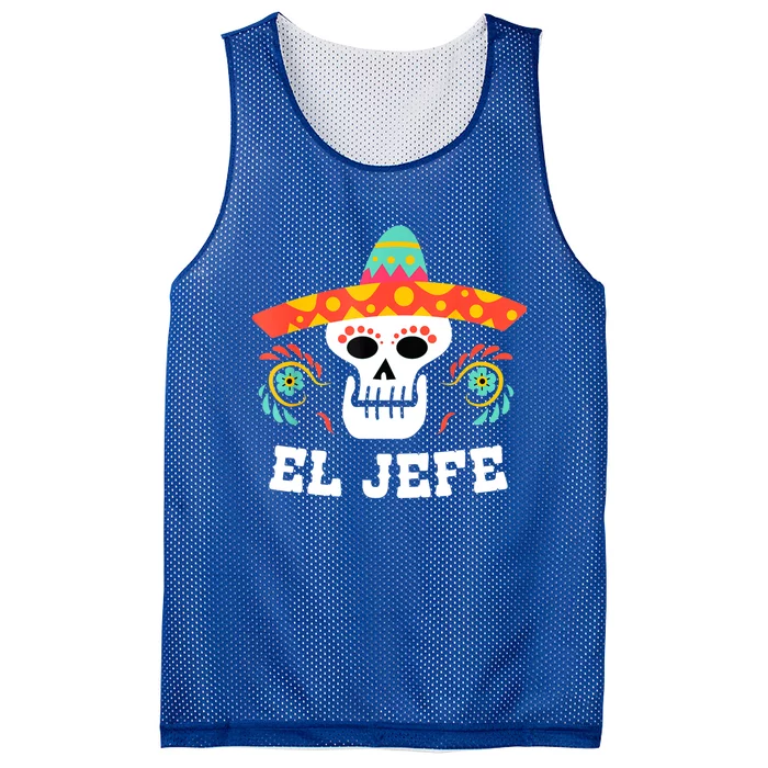 El Jefe Mexican Skull Day Of The Dead Mesh Reversible Basketball Jersey Tank