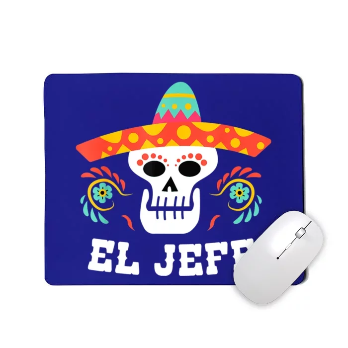 El Jefe Mexican Skull Day Of The Dead Mousepad