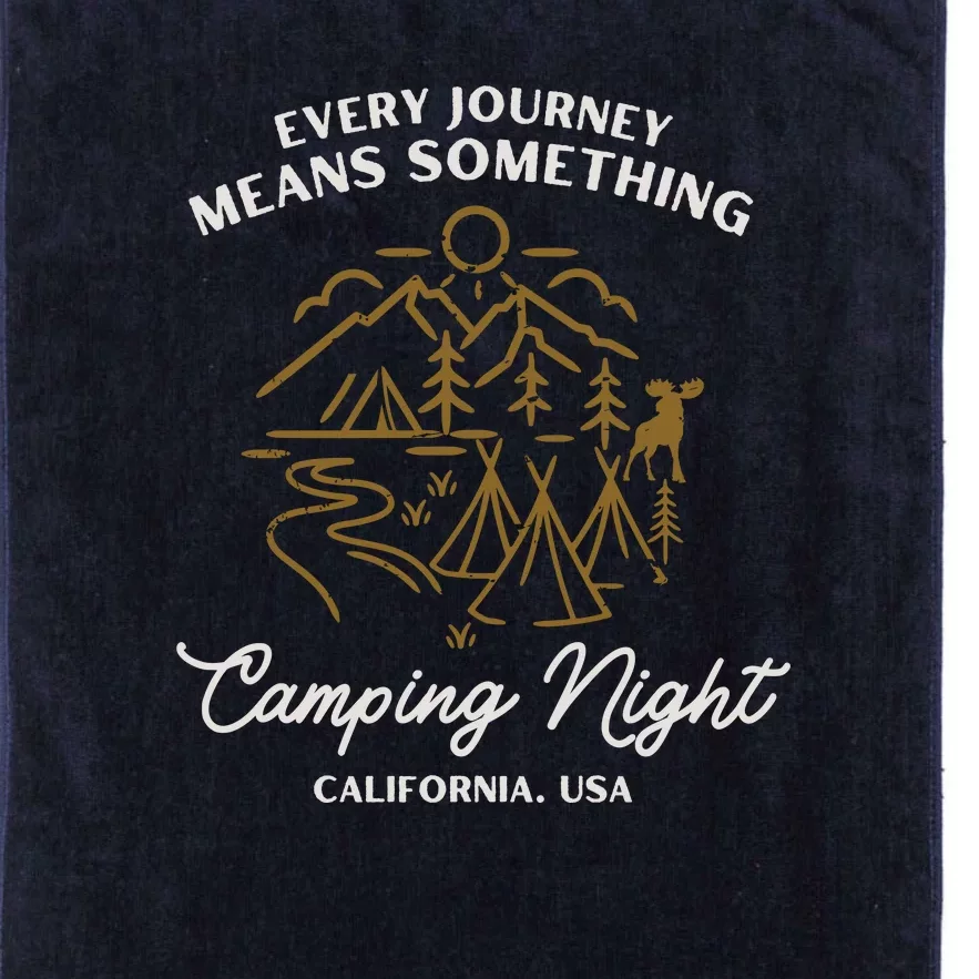 Every Journey Means Something Camping Night California Usa Platinum Collection Golf Towel