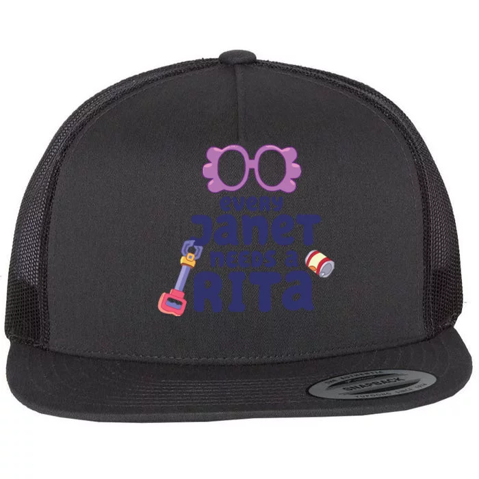 Every Janet Needs A Rita. Flat Bill Trucker Hat