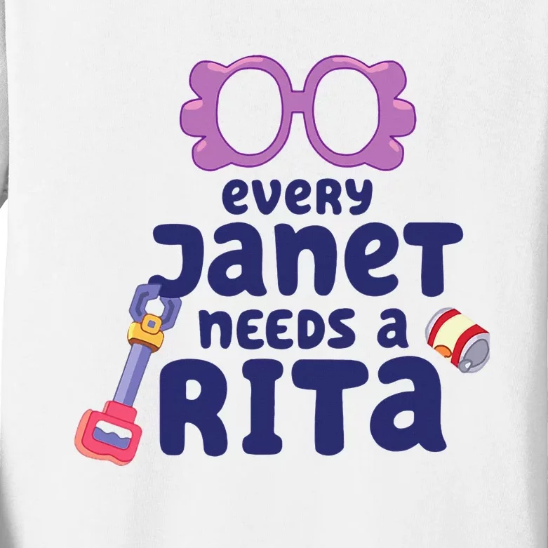 every janet needs a rita magnet cartoon lovers Kids Long Sleeve Shirt