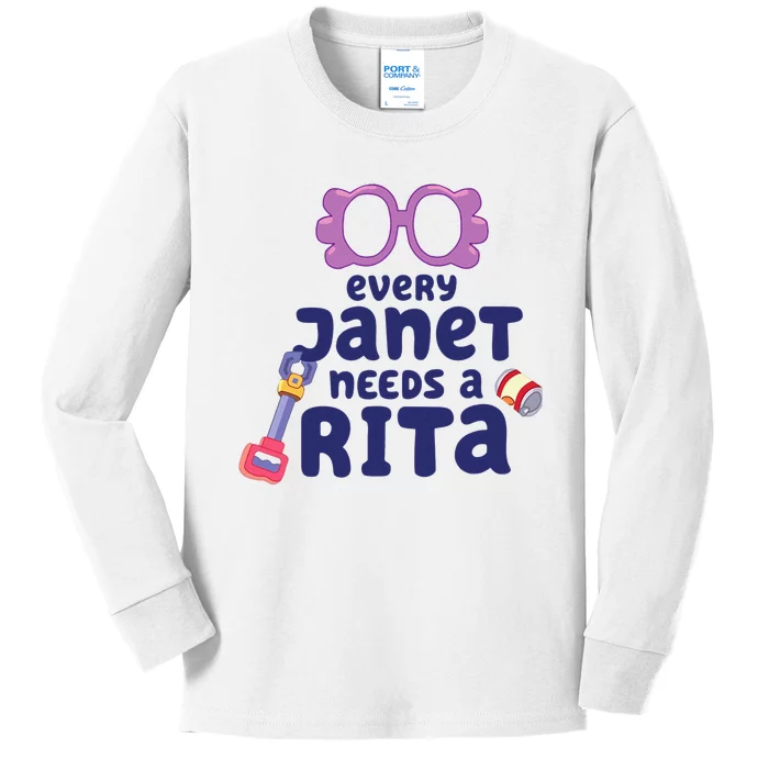 every janet needs a rita magnet cartoon lovers Kids Long Sleeve Shirt