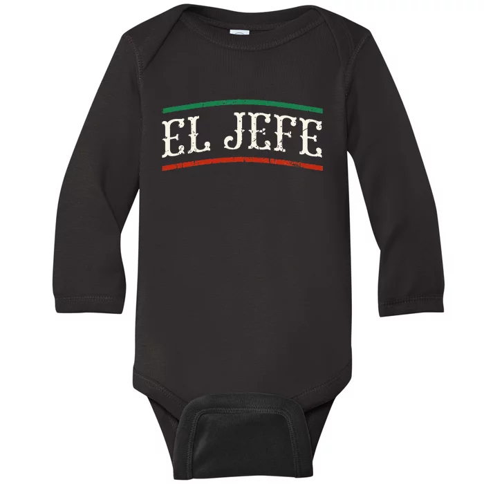 El Jefe Spanish Baby Long Sleeve Bodysuit