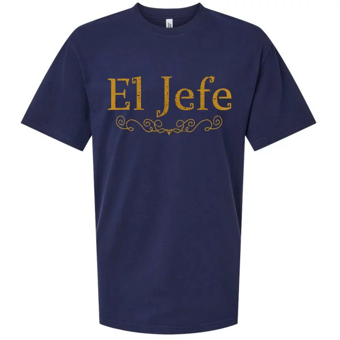 El Jefe The Boss In Spanish Funny Mexican Boss Gift Sueded Cloud Jersey T-Shirt