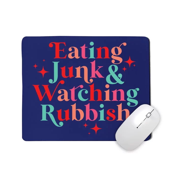 Eating Junk & Watching Rubbish Funny Christmas Mousepad