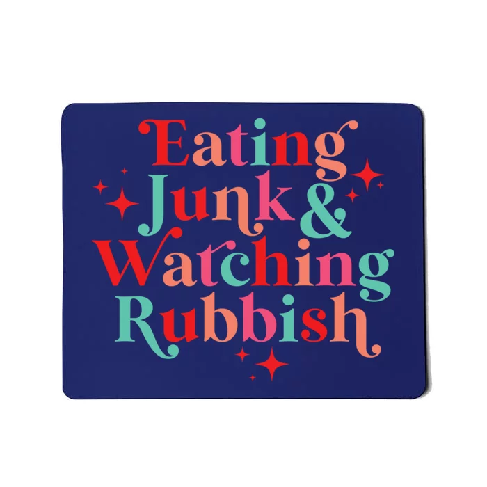 Eating Junk & Watching Rubbish Funny Christmas Mousepad