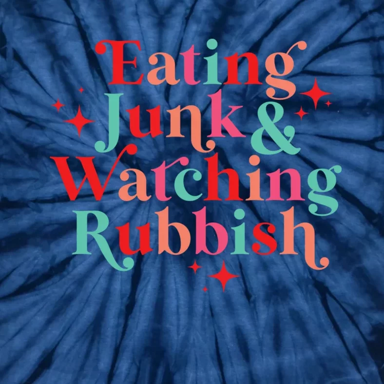 Eating Junk & Watching Rubbish Funny Christmas Tie-Dye T-Shirt