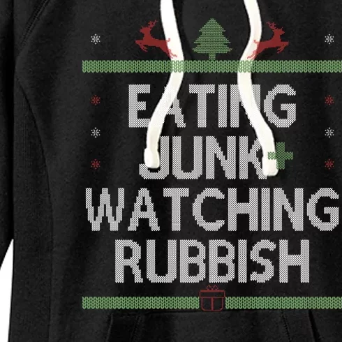 Eating Junk Watching Rubbish Funny Christmas Women's Fleece Hoodie