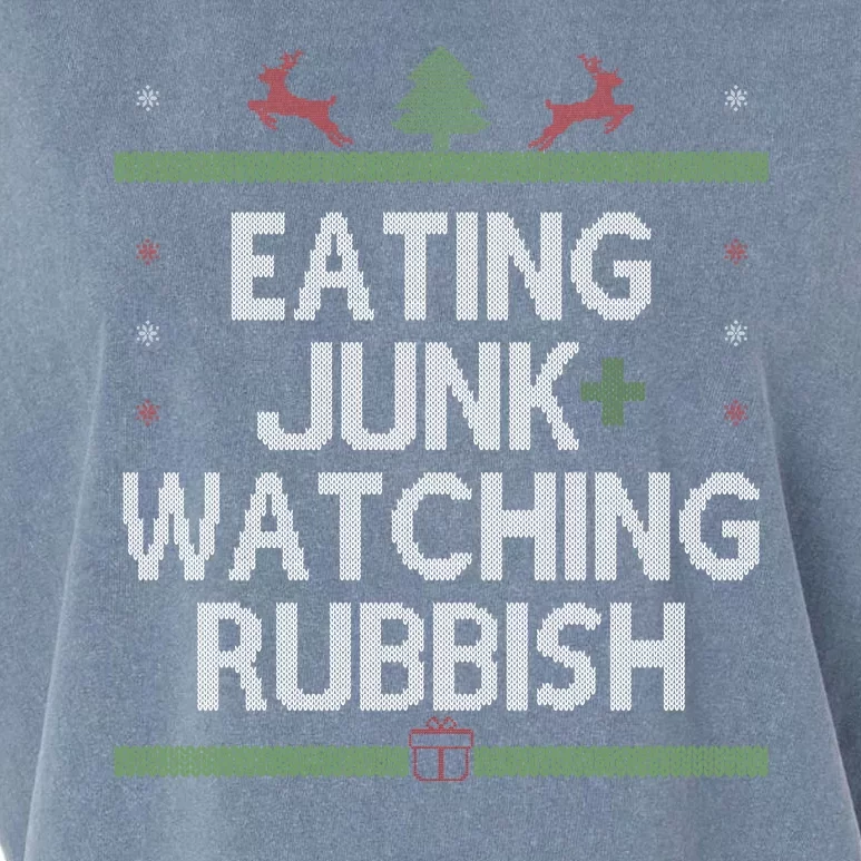 Eating Junk Watching Rubbish Funny Christmas Garment-Dyed Women's Muscle Tee