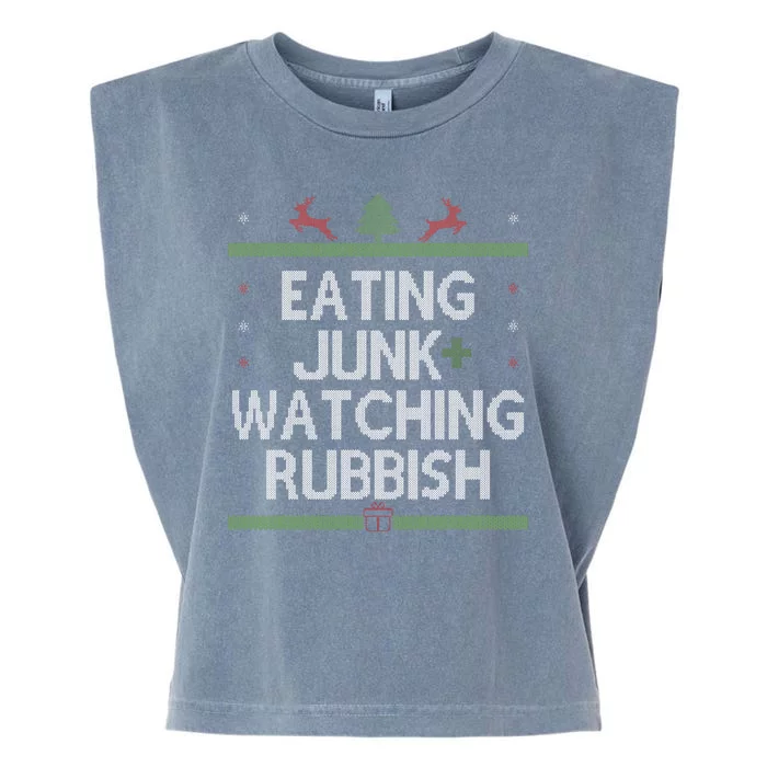 Eating Junk Watching Rubbish Funny Christmas Garment-Dyed Women's Muscle Tee