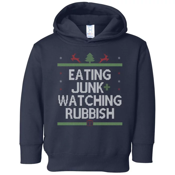 Eating Junk Watching Rubbish Funny Christmas Toddler Hoodie