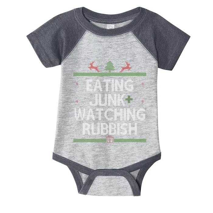 Eating Junk Watching Rubbish Funny Christmas Infant Baby Jersey Bodysuit