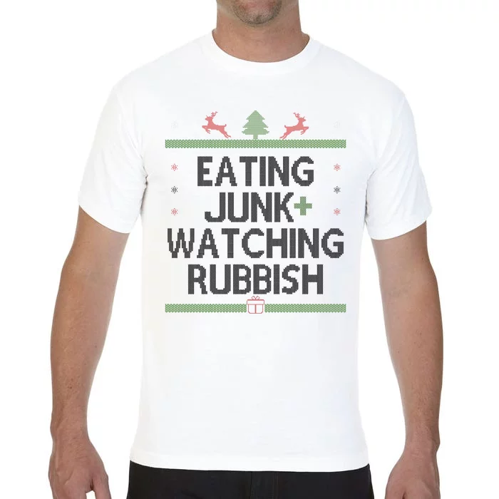 Eating Junk Watching Rubbish Funny Christmas Comfort Colors T-Shirt